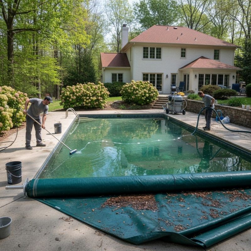 Local Above Ground Pool Closing pros at work